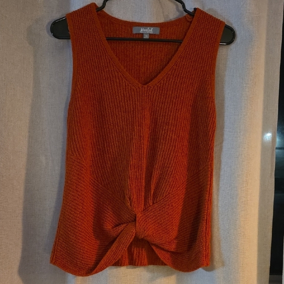 Marled Tops - Womens Orange Sweater Tank